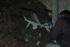 Restauration de moto ancienne : sablage de cadre