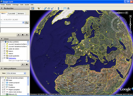 La terre vue par Google Earth