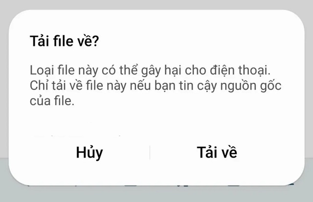 Thông báo xuất hiện bạn cứ click tải về